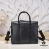 Dior Latest Men's Briefcase/Handbag from Official Counter - Hit the Road Series, Black CD Diamond Canvas with Signature Straps, Spacious Design, Model D8009
