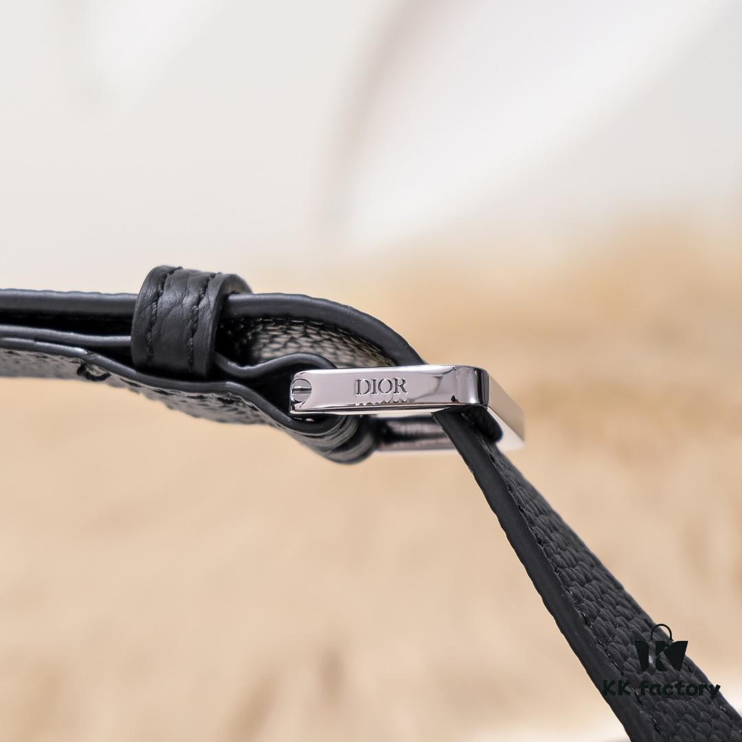 Dior Latest Men's Messenger Bag / Shoulder Bag - Blue Canvas with Leather Trim D9674