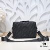 Dior Latest Men's Messenger Bag / Shoulder Bag - Black Oblique Print with Grained Calfskin