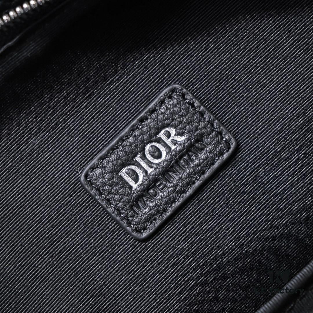 Dior Latest Men's Messenger Bag / Shoulder Bag - Beige and Black Oblique Print, Saffiano Calfskin