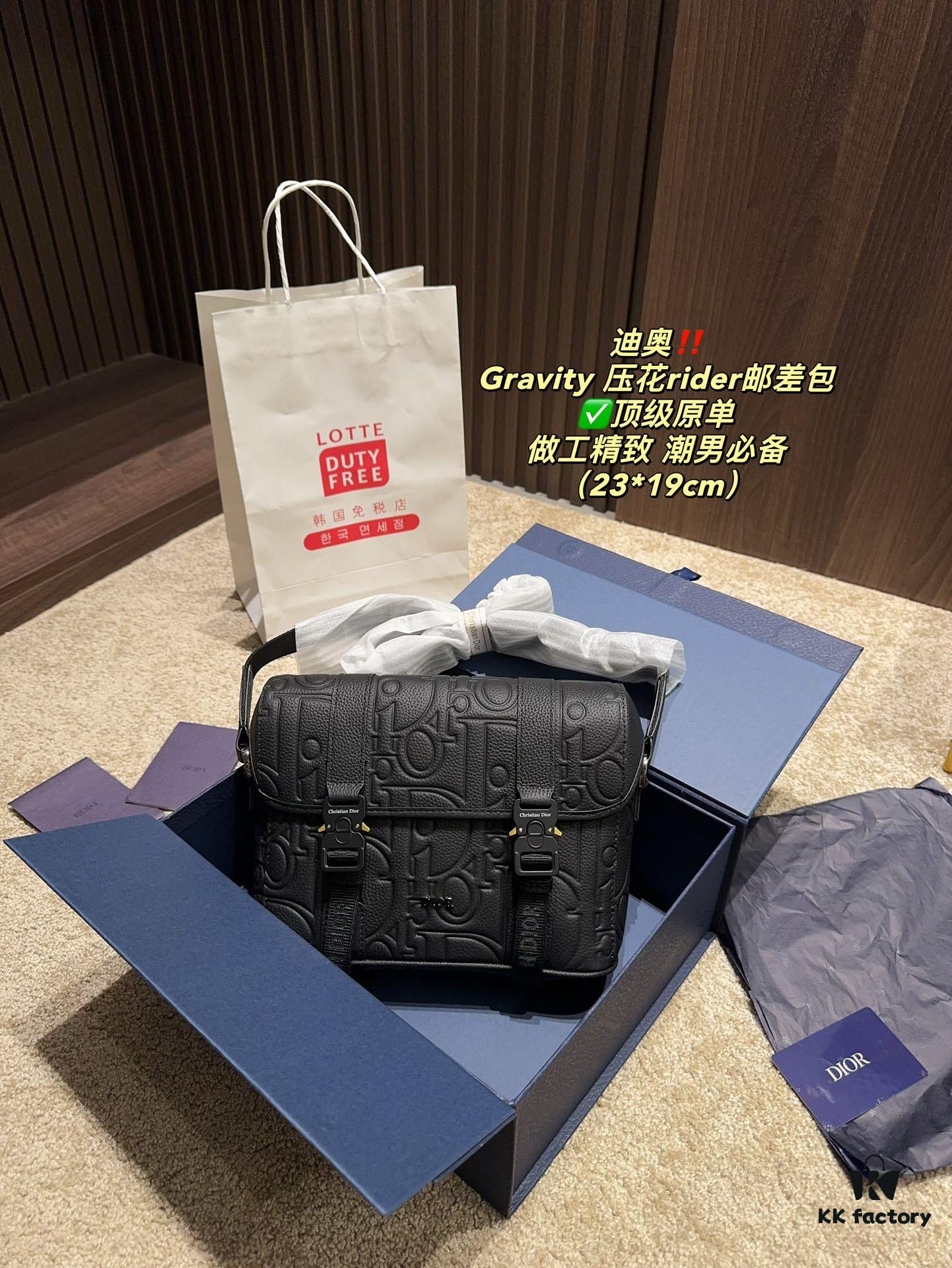 Dior Gravity Embossed Rider Sling Bag for Men, HitThe Road Style Camera Bag, Single Shoulder Crossbody Bag