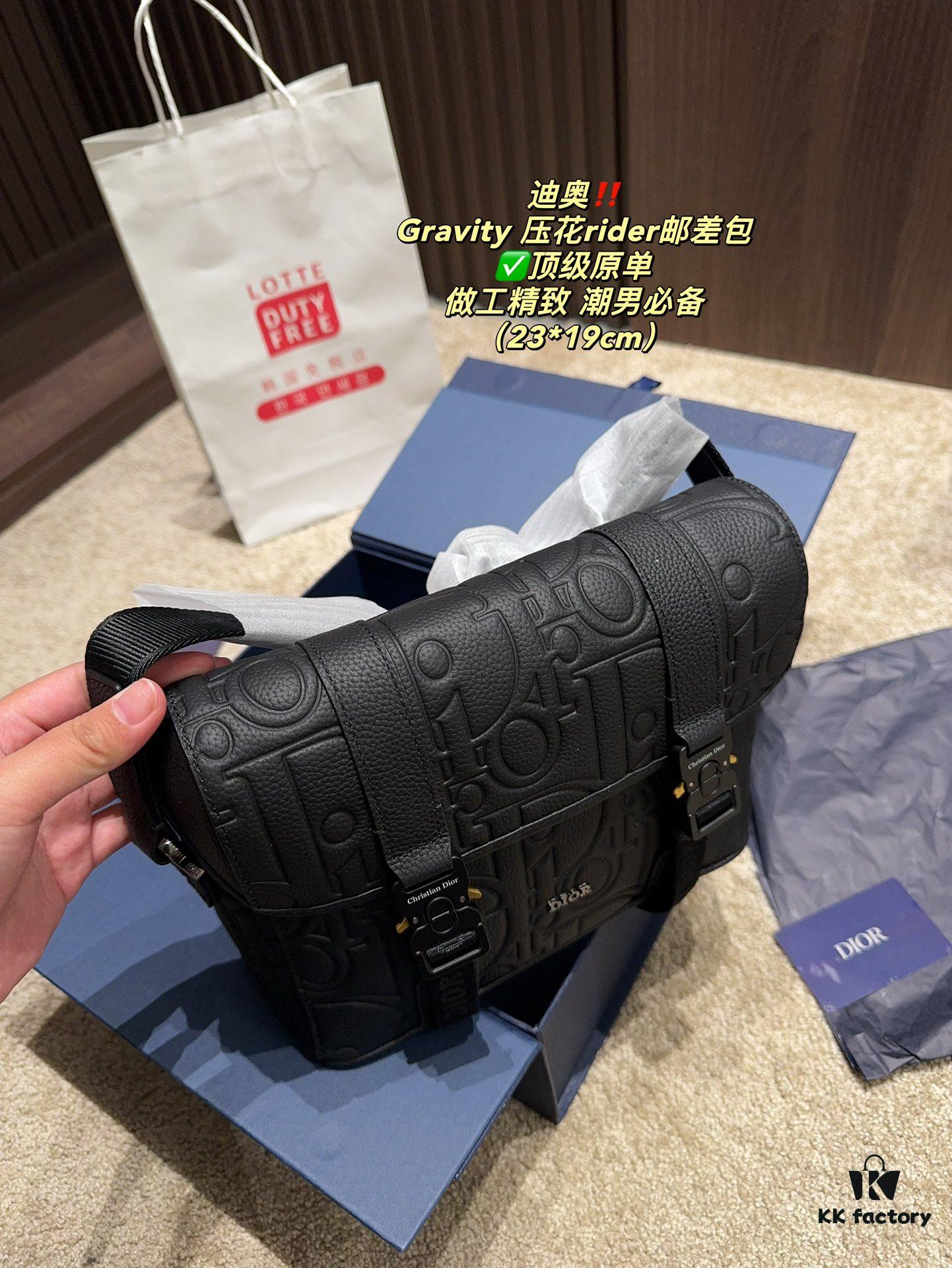 Dior Gravity Embossed Rider Sling Bag for Men, HitThe Road Style Camera Bag, Single Shoulder Crossbody Bag