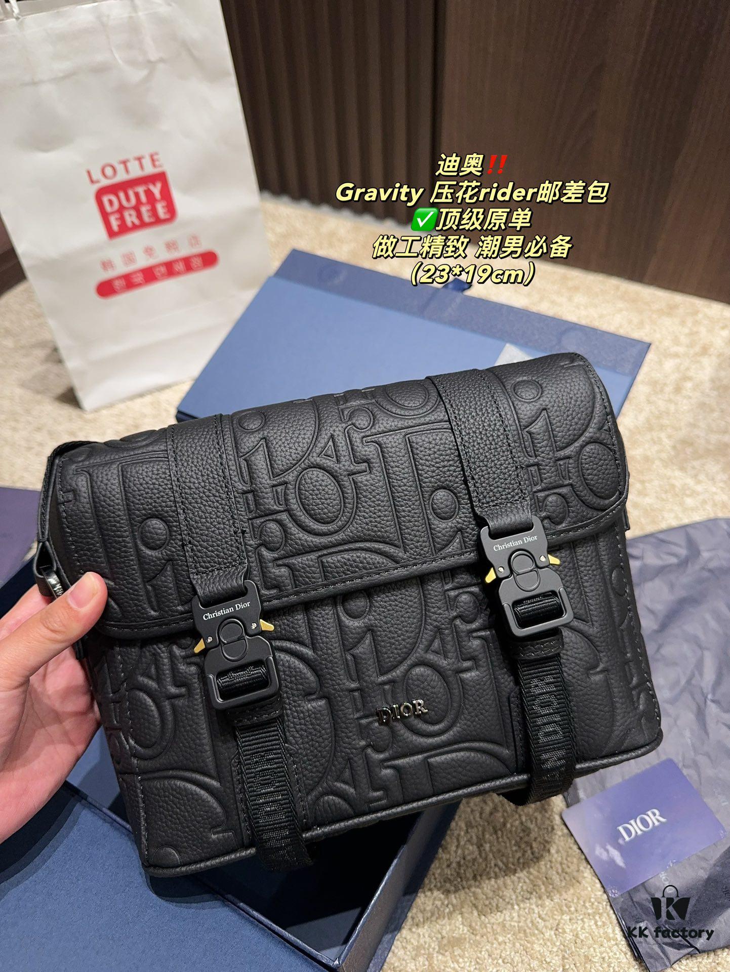 Dior Gravity Embossed Rider Sling Bag for Men, HitThe Road Style Camera Bag, Single Shoulder Crossbody Bag