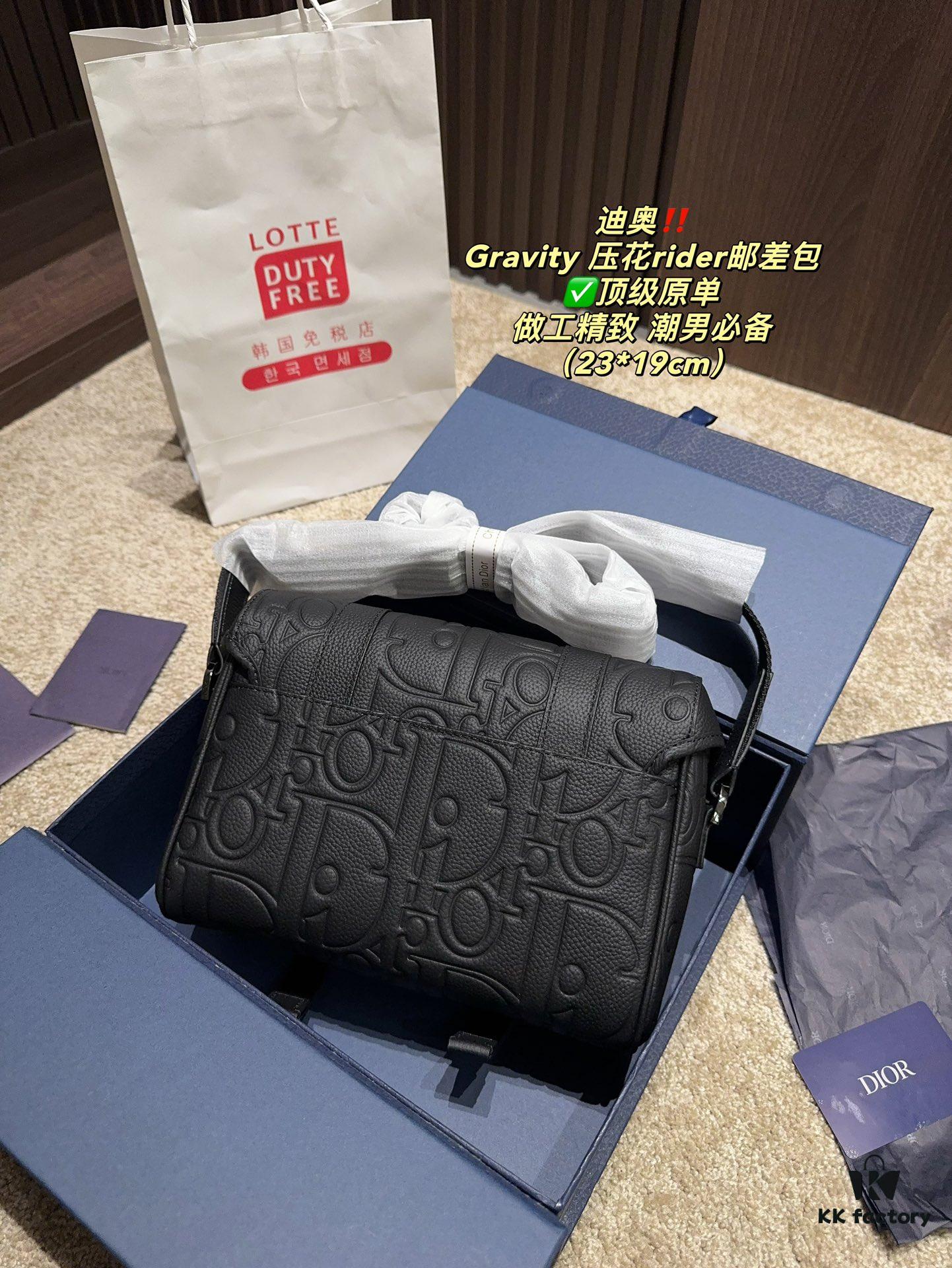 Dior Gravity Embossed Rider Sling Bag for Men, HitThe Road Style Camera Bag, Single Shoulder Crossbody Bag