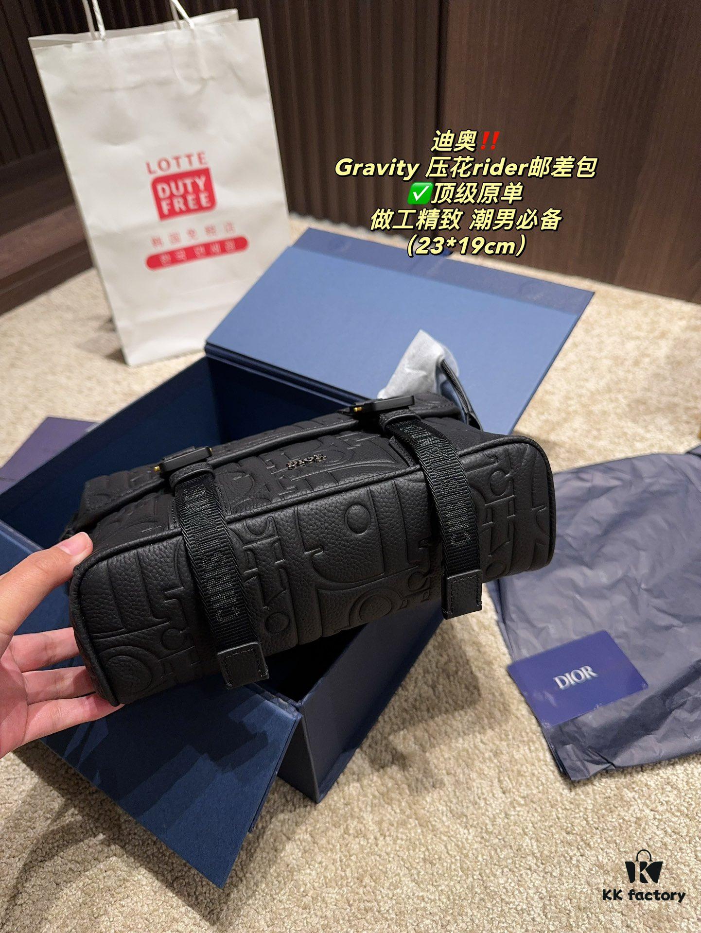 Dior Gravity Embossed Rider Sling Bag for Men, HitThe Road Style Camera Bag, Single Shoulder Crossbody Bag