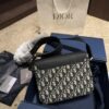 Dior Men's Saddle Messenger Bag ✅ Leather Canvas Foldable Box  ️ Size 23.18