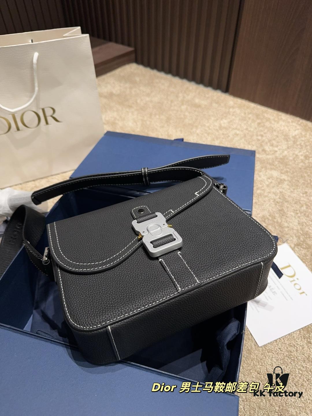 Dior Men's Saddle Messenger Bag in Cowhide Foldable Box  ️ Size 23.18