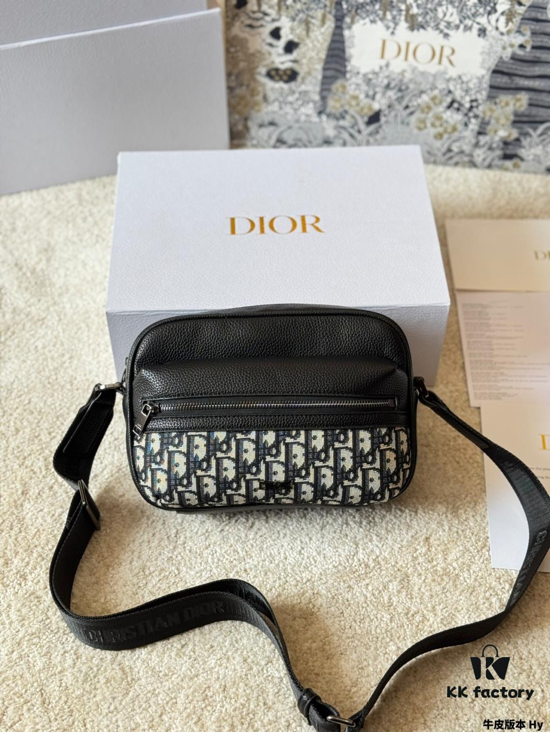 Genuine Leather Version DIOR Men's Messenger Bag