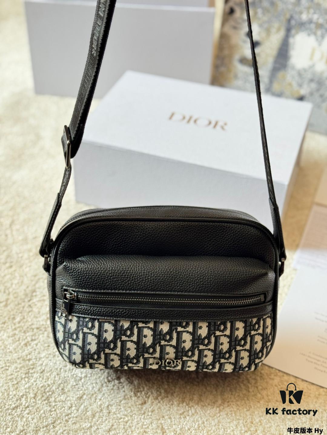 Genuine Leather Version DIOR Men's Messenger Bag