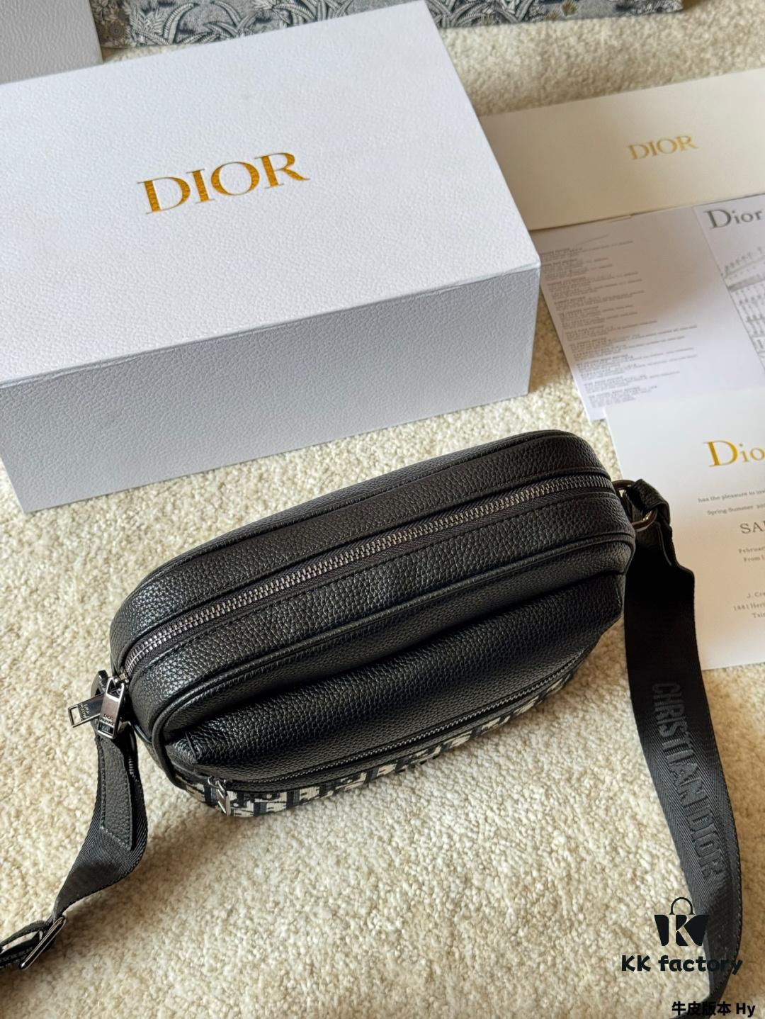 Genuine Leather Version DIOR Men's Messenger Bag