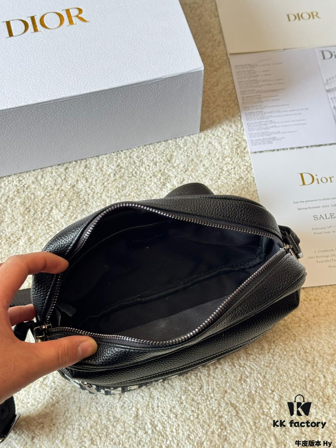 Genuine Leather Version DIOR Men's Messenger Bag