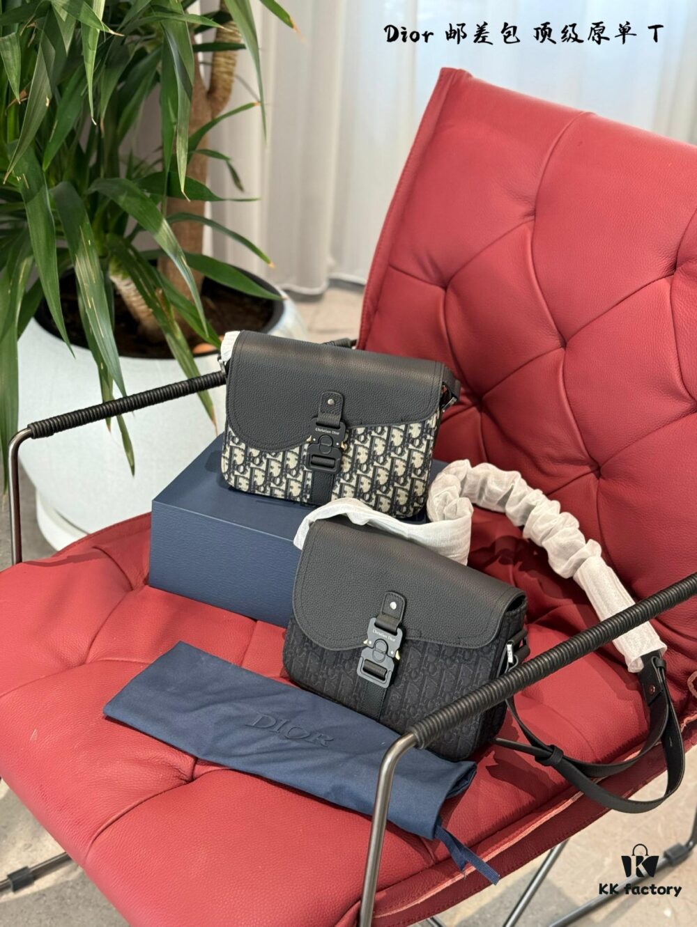 Dior New Men's Saddle Messenger Bag in Leather and Fabric