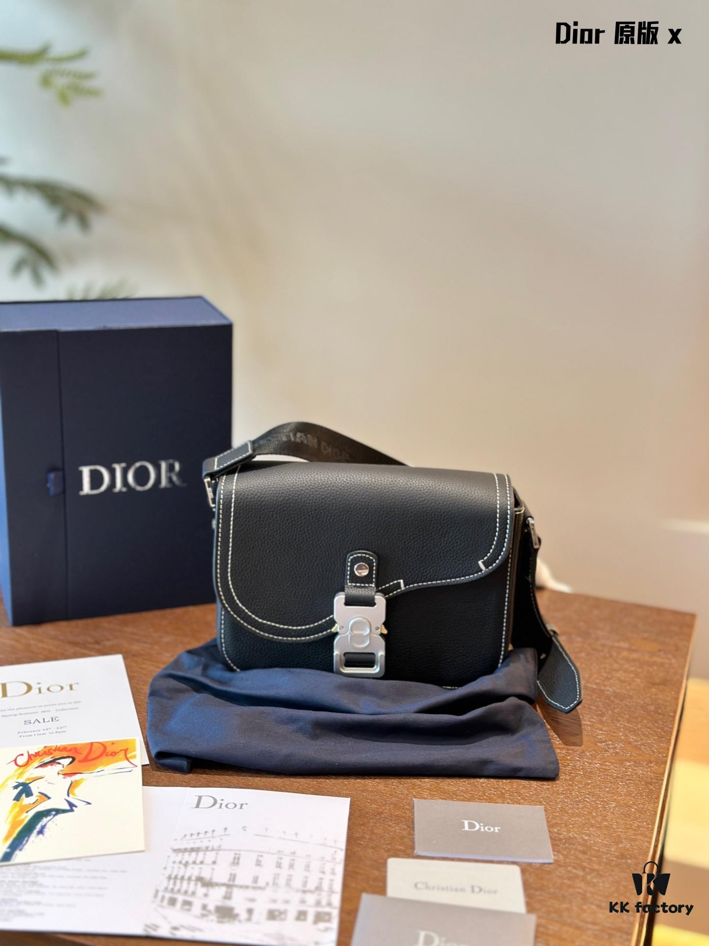 Full Leather Dior Men's Saddle Messenger Bag