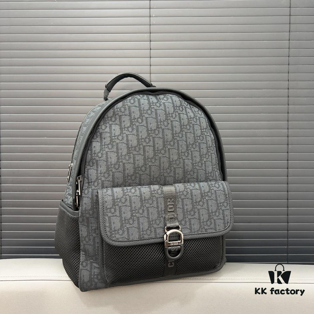 DIOR Men's Sac à dos 8 Denim Saddle Backpack, Unisex Large-Capacity Backpack, School Bag with Precise Inlay Craftsmanship, Classic and Versatile