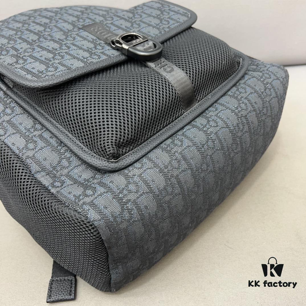 DIOR Men's Sac à dos 8 Denim Saddle Backpack, Unisex Large-Capacity Backpack, School Bag with Precise Inlay Craftsmanship, Classic and Versatile