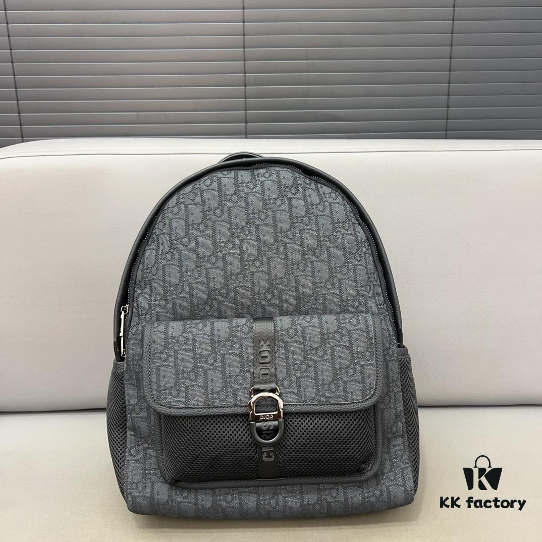 DIOR Men's Sac à dos 8 Denim Saddle Backpack, Unisex Large-Capacity Backpack, School Bag with Precise Inlay Craftsmanship, Classic and Versatile