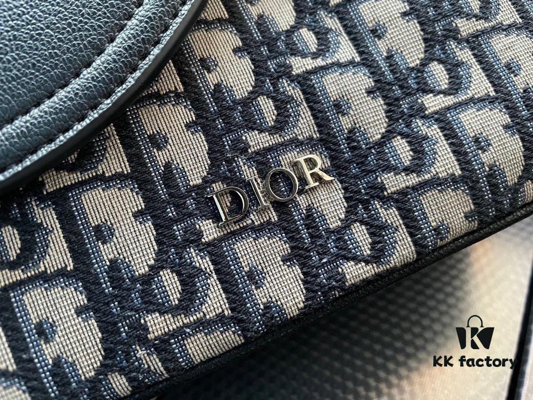High-End New Arrival 'Dior Saddle' Messenger Bag, Oblique Monogram Embroidered, Premium Imported Canvas Fabric, Men's Crossbody Bag with Clear Logo Hardware, Smooth Zipper, Refined Craftsmanship