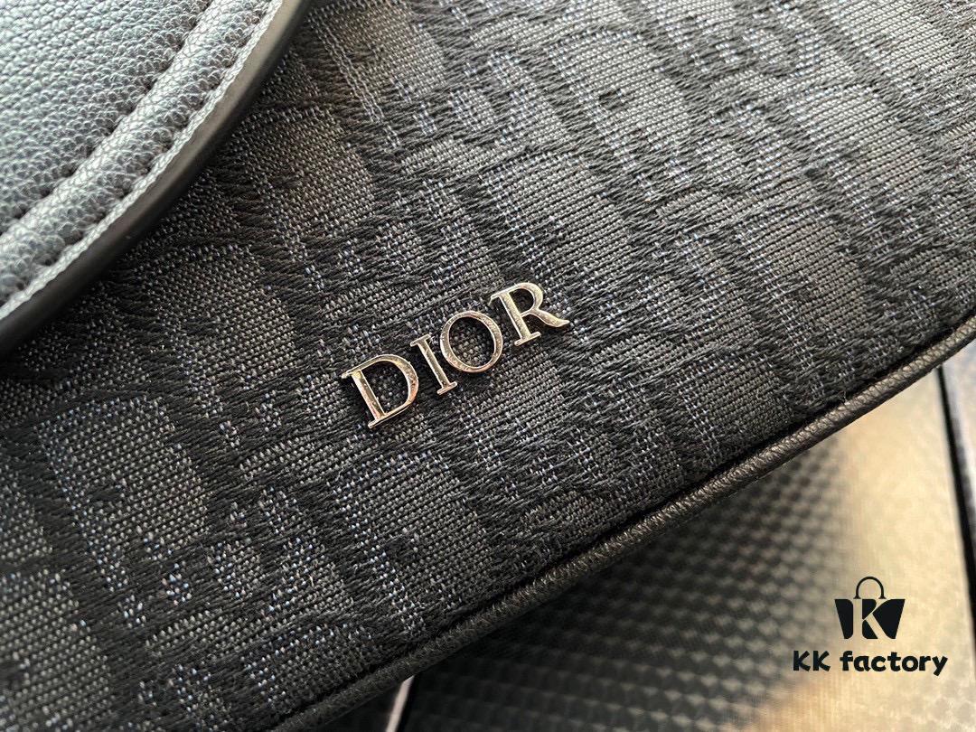 Luxury Goods! New 'Dior' Messenger Bag Saddle Bag Oblique Monogram Embroidered Men's Messenger Bag Premium Imported Canvas Fabric Smooth Zipper High-Definition Hardware Logo Special Lining Exquisite Craftsmanship Every Detail In Place Must-Have for Fashionable Men Size 23/17/7 Comes with Gift Box
