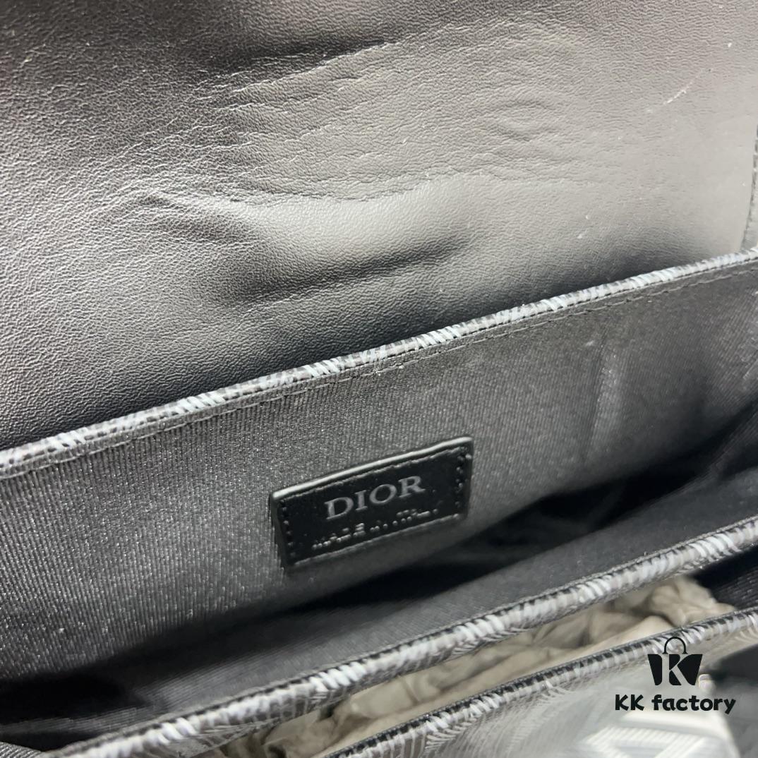 DIOR Hit The Road Canvas and Smooth Calfskin Bifold Shoulder Crossbody Bag