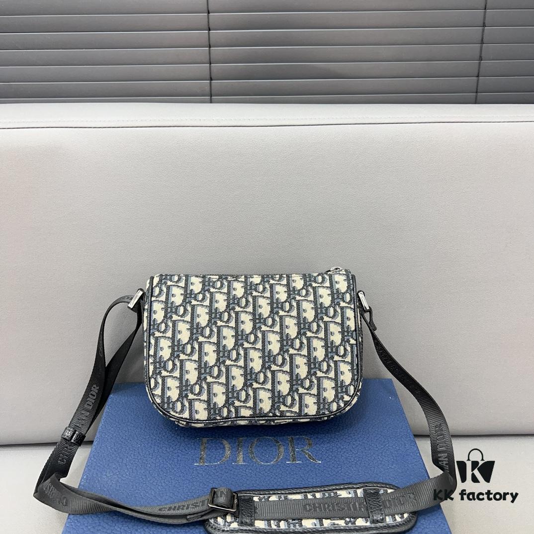 DIOR AND PARLEY Saddle Bag Unisex Crossbody Bag for Men and Women, Flap Shoulder Bag with Inlay Craftsmanship, Celebrity Must-Have Item