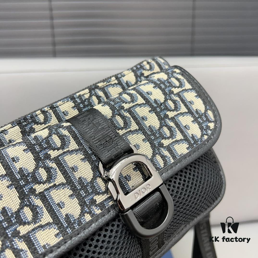 DIOR AND PARLEY Saddle Bag Unisex Crossbody Bag for Men and Women, Flap Shoulder Bag with Inlay Craftsmanship, Celebrity Must-Have Item