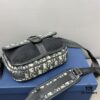 DIOR AND PARLEY Saddle Bag Unisex Crossbody Bag for Men and Women, Flap Shoulder Bag with Inlay Craftsmanship, Celebrity Must-Have Item