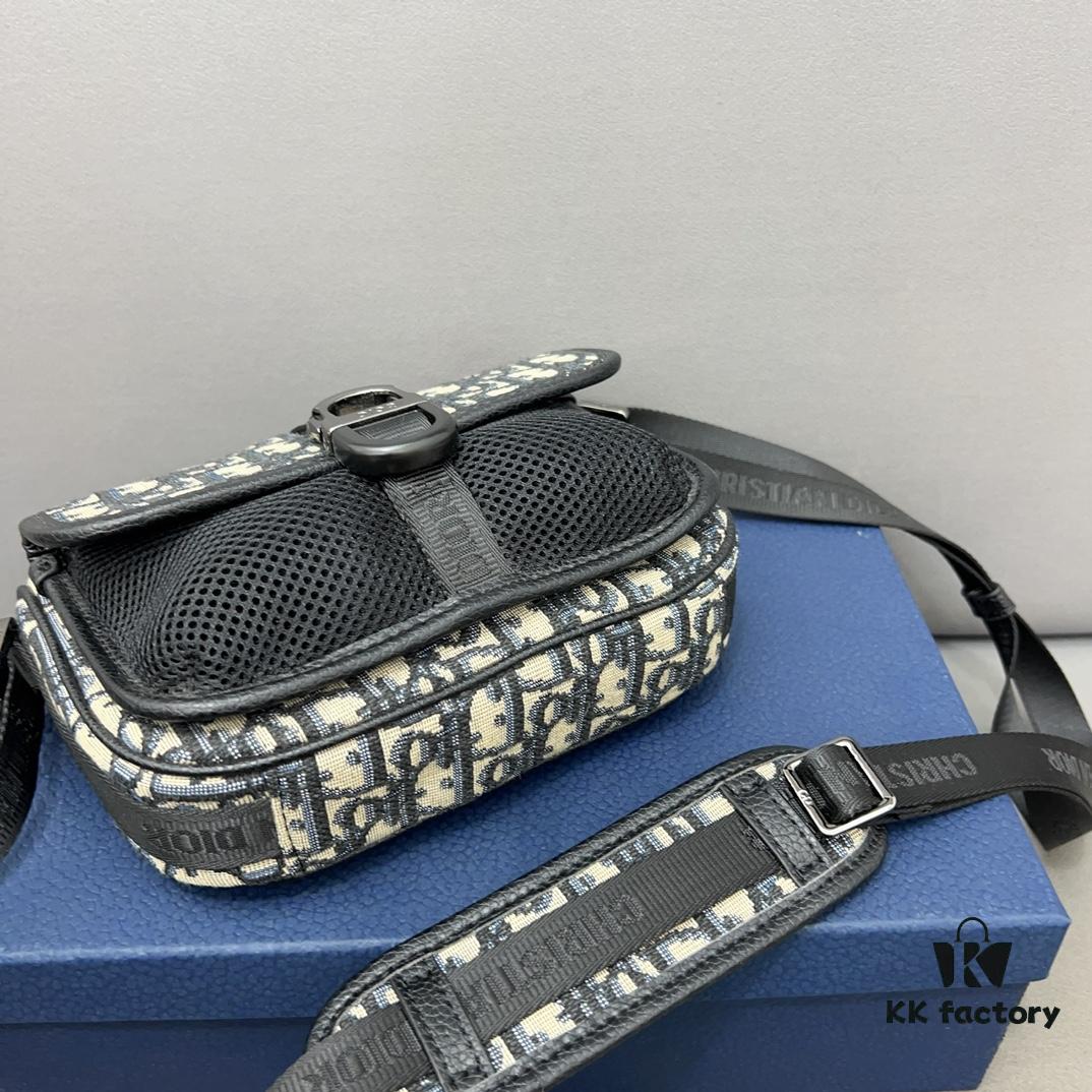 DIOR AND PARLEY Saddle Bag Unisex Crossbody Bag for Men and Women, Flap Shoulder Bag with Inlay Craftsmanship, Celebrity Must-Have Item
