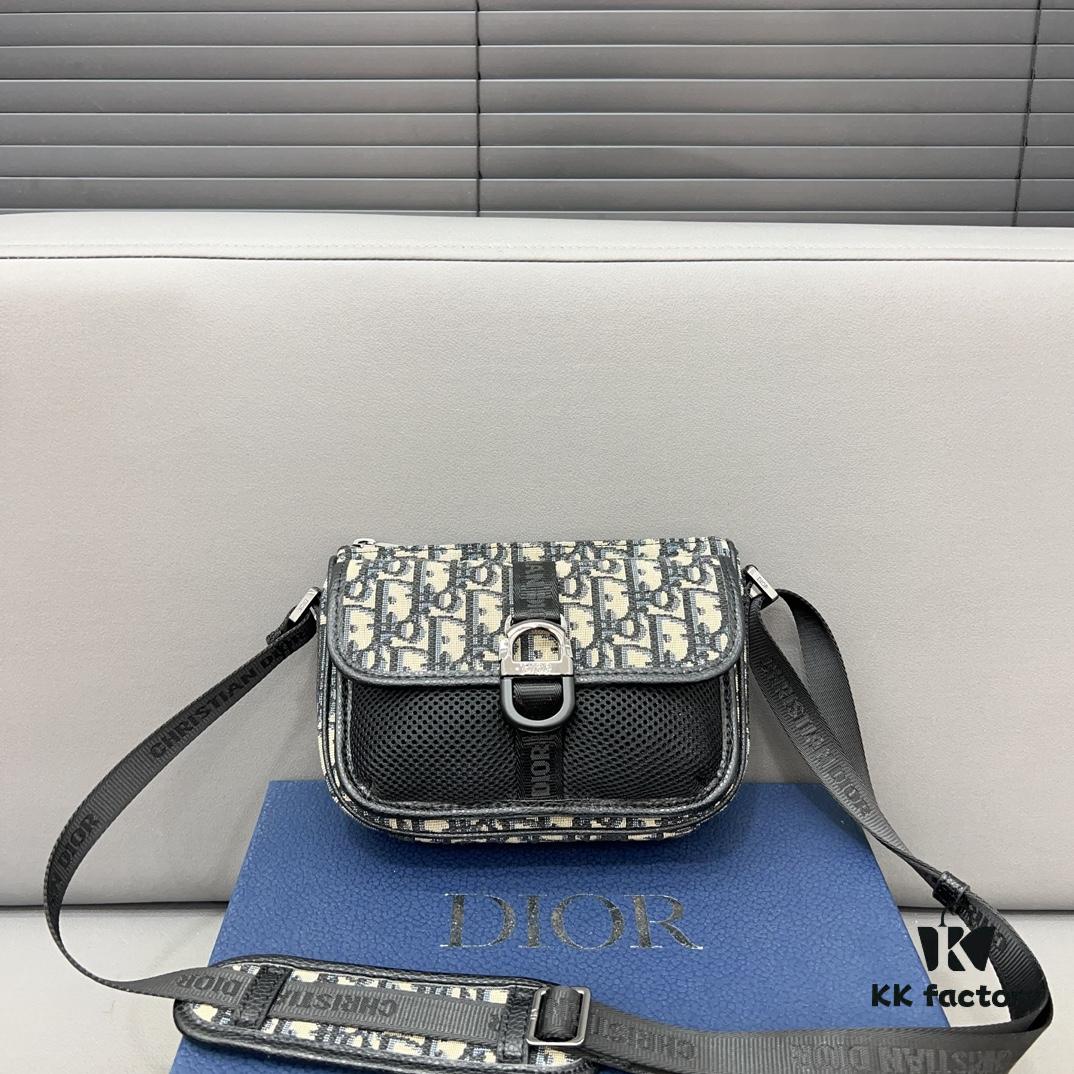 DIOR AND PARLEY Saddle Bag Unisex Crossbody Bag for Men and Women, Flap Shoulder Bag with Inlay Craftsmanship, Celebrity Must-Have Item