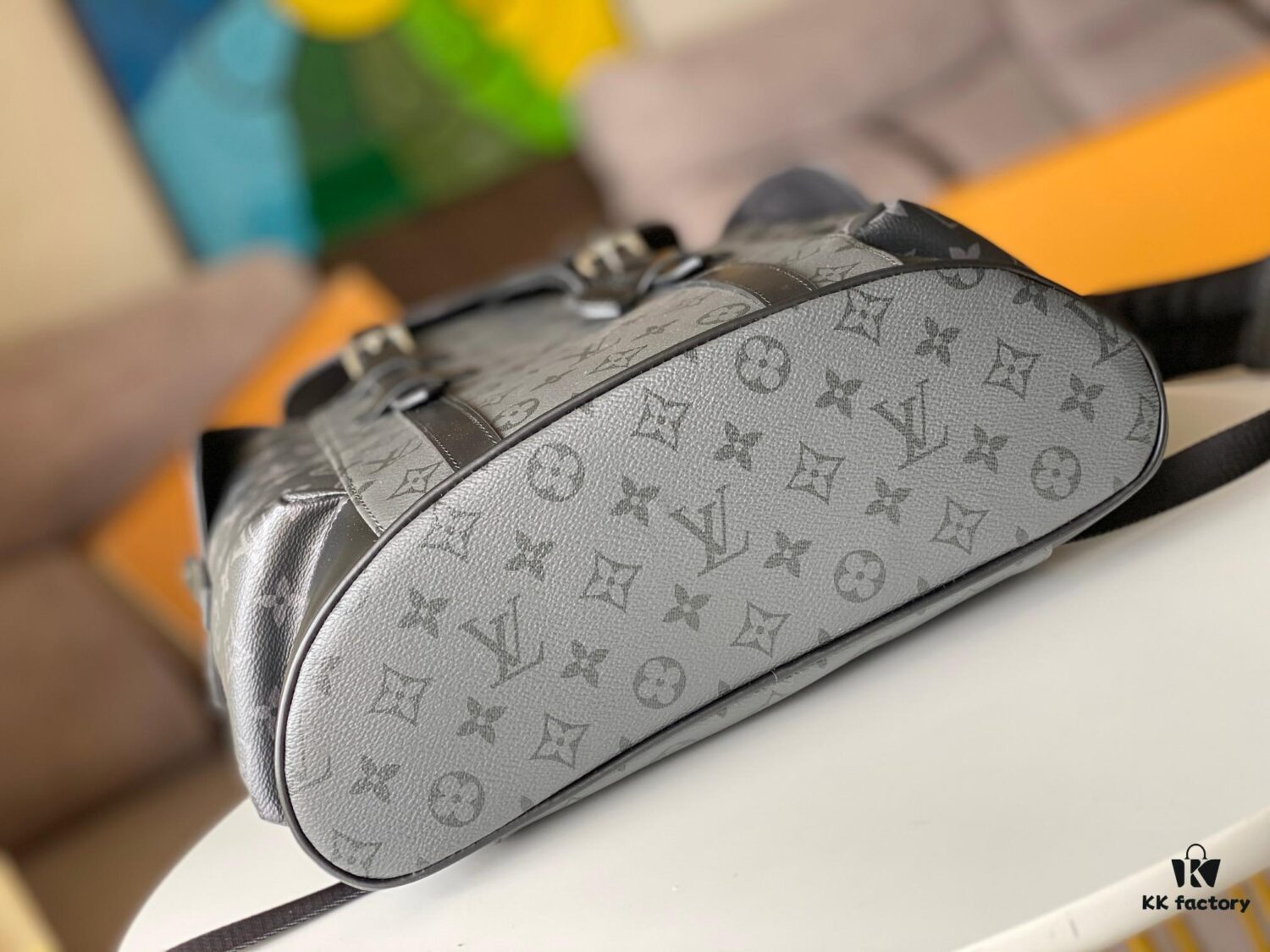 Authentic Louis Vuitton M45419 Silver Flower Backpack ✈️ Christopher Mini Backpack in Monogram Eclipse Canvas