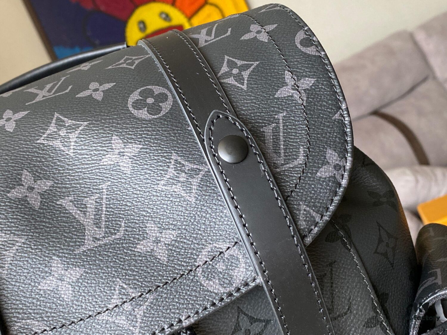 Authentic Louis Vuitton M45419 Silver Flower Backpack ✈️ Christopher Mini Backpack in Monogram Eclipse Canvas