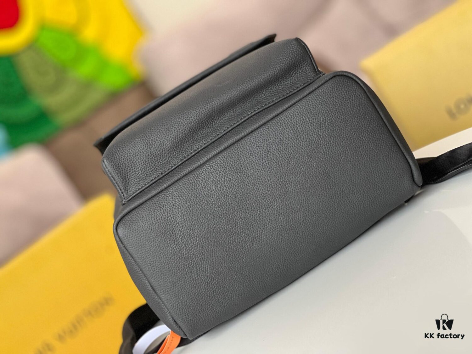 Top-Quality Original Stock - Full-Grain Calfskin Aerogram Backpack with Chip Encoding, Model M57079 Black