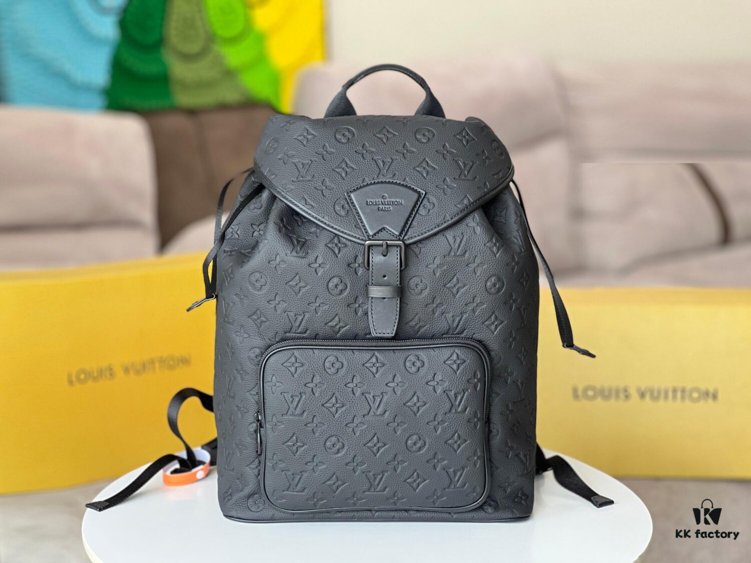 Top-Quality Original Stock M23127 Backpack with Re-Encoded Chip - Premium Matte Cowhide, Taurillon Leather with Embossed Monogram Pattern