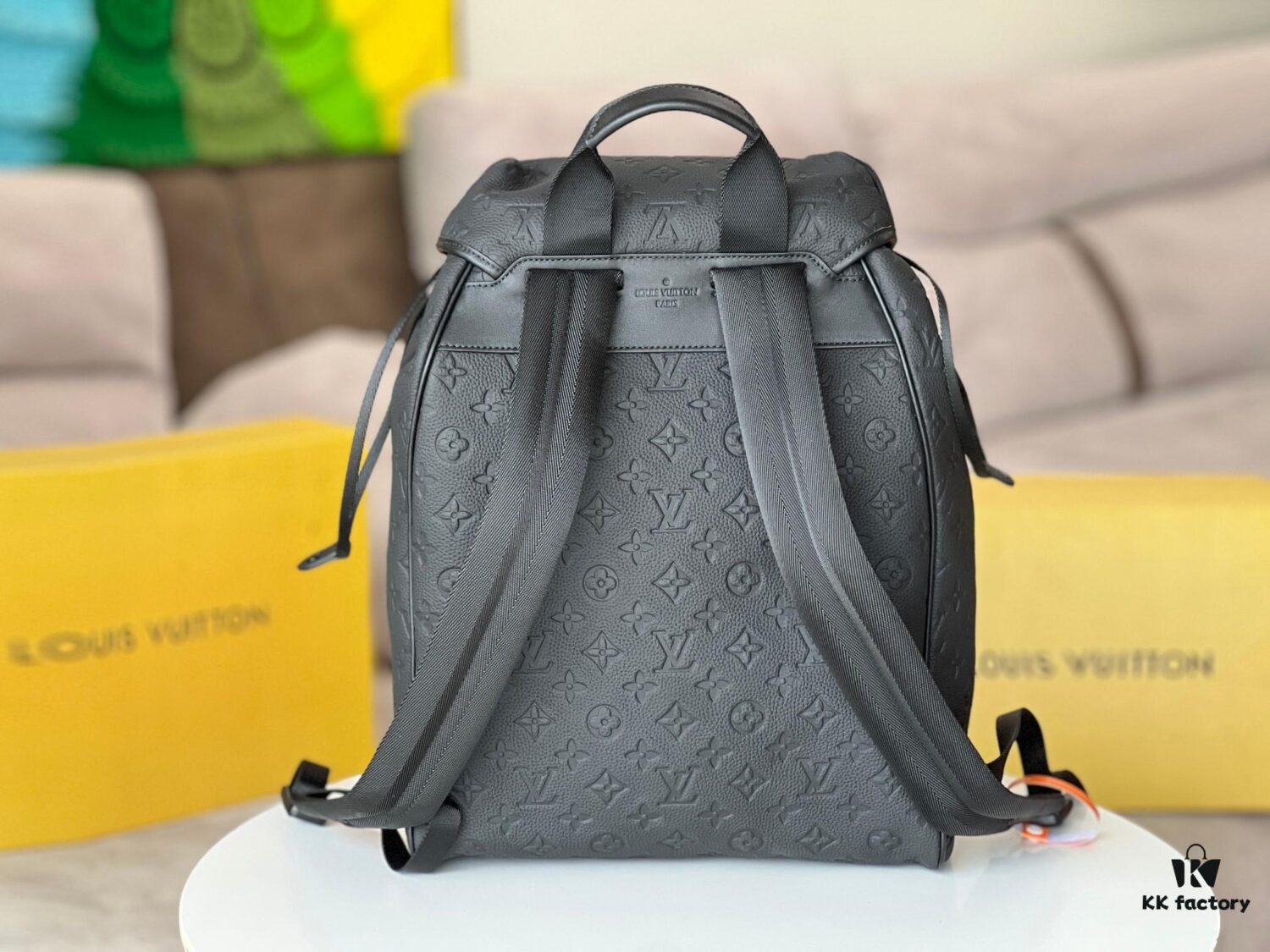 Top-Quality Original Stock M23127 Backpack with Re-Encoded Chip - Premium Matte Cowhide, Taurillon Leather with Embossed Monogram Pattern