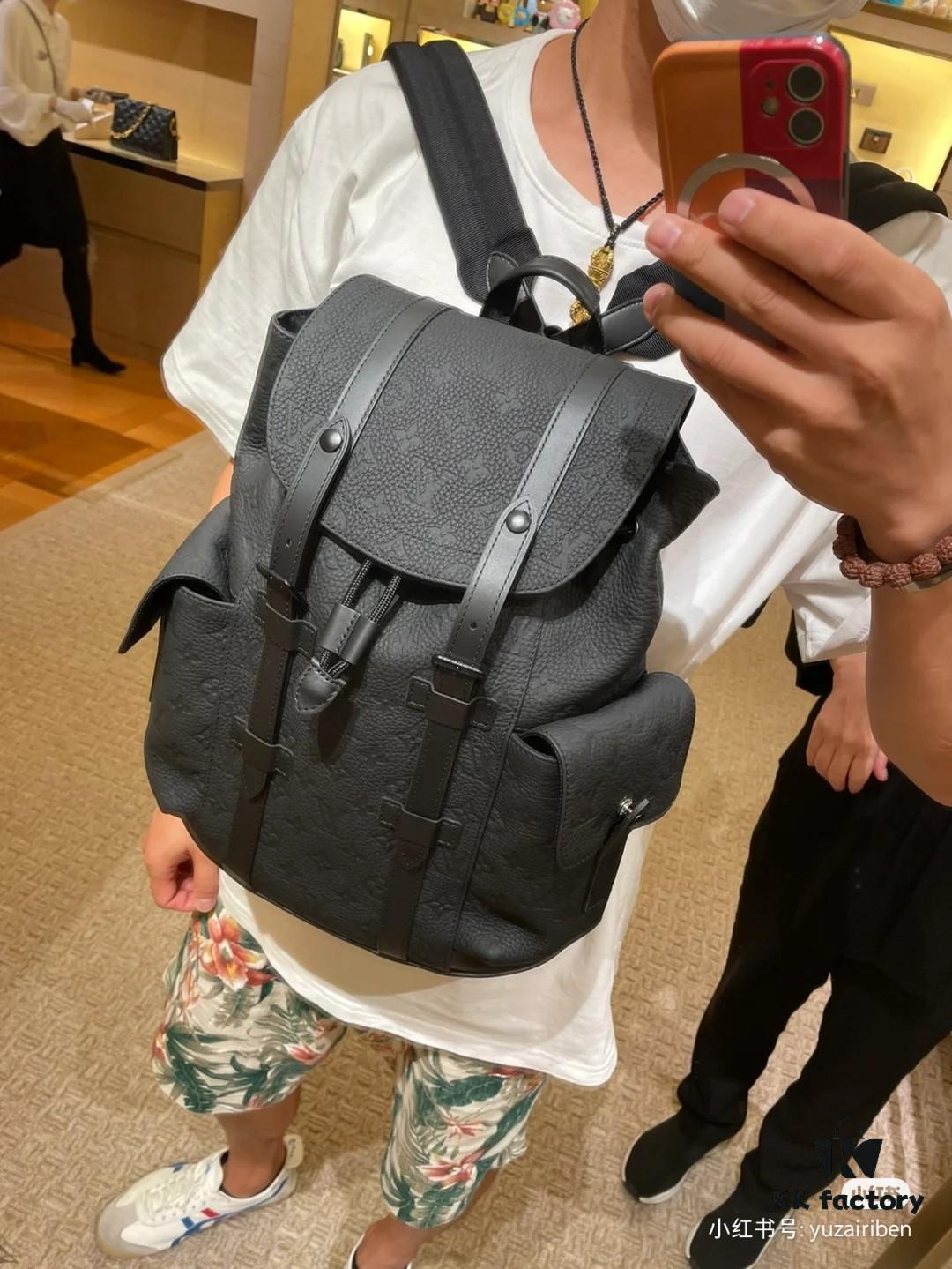 Original Chip Version 🦍 Model: M20899 Full Leather Embossed Small Backpack 🎮