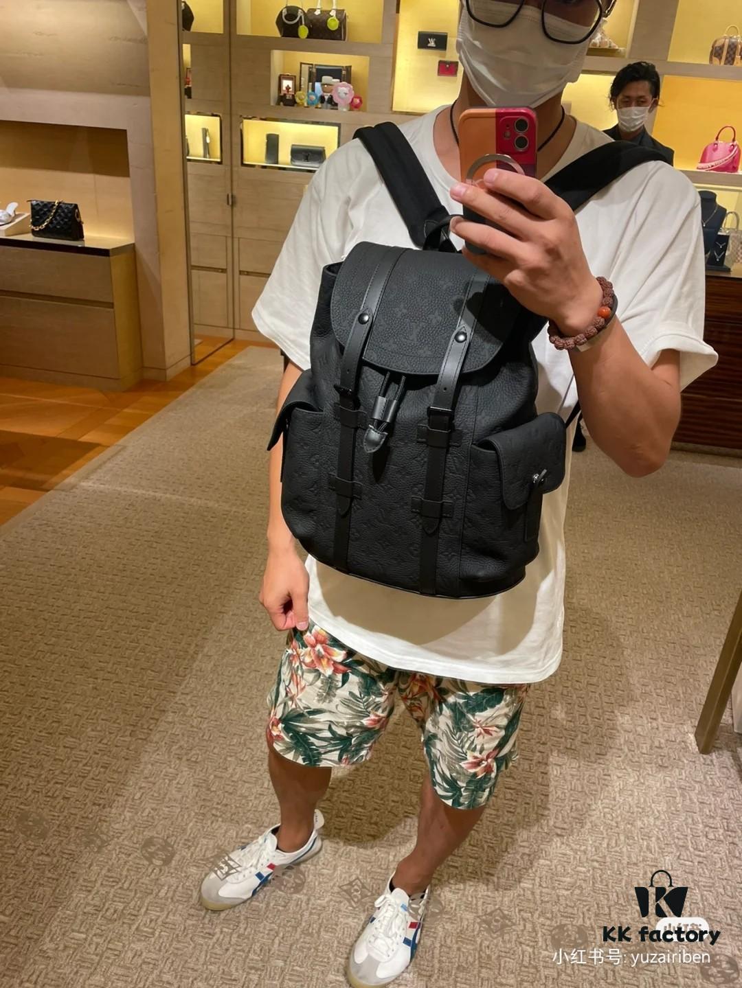 Original Chip Version 🦍 Model: M20899 Full Leather Embossed Small Backpack 🎮