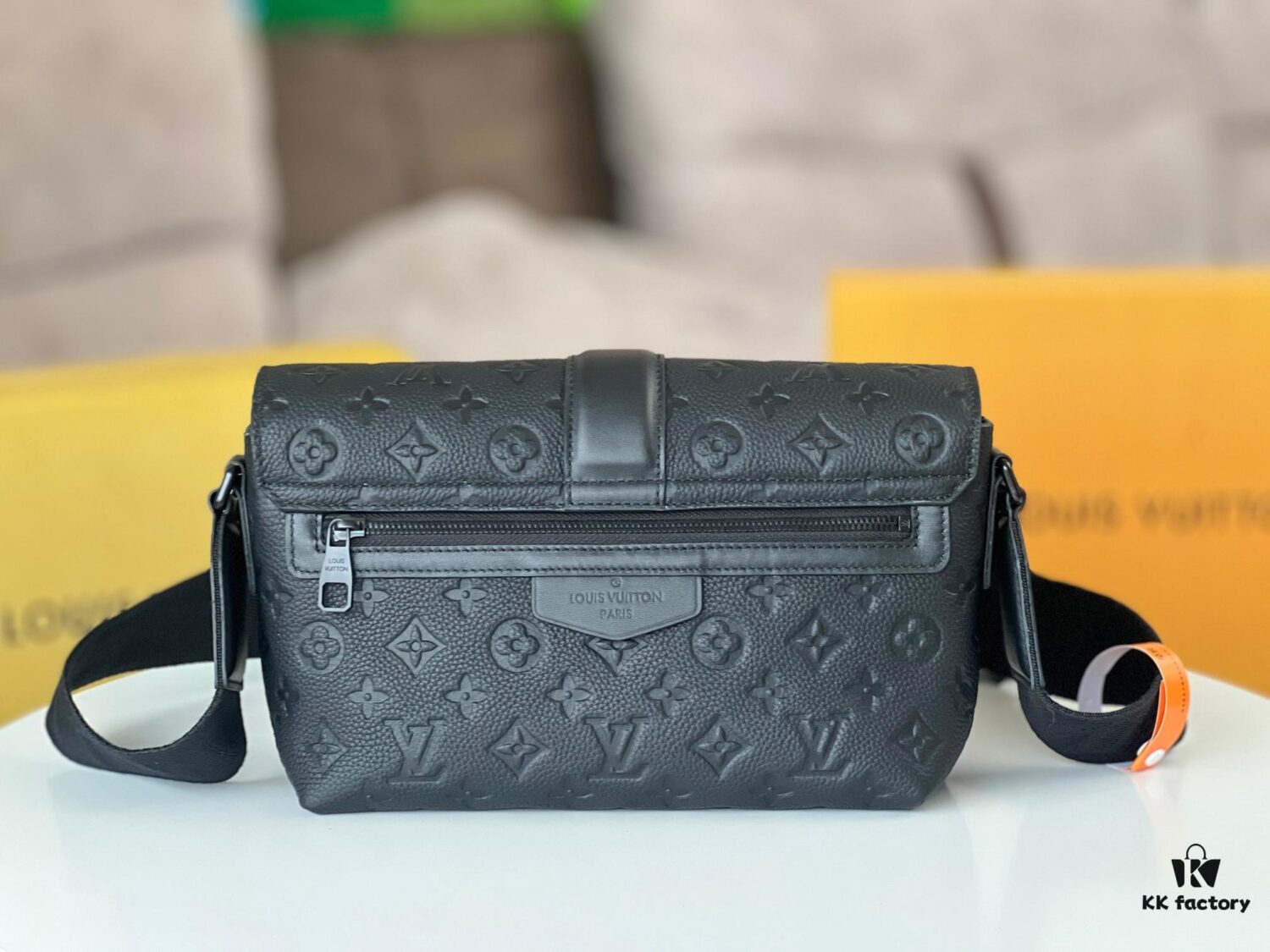 S-Cape Messenger Bag in M23741 Monogram Embossed Taurillon Cowhide Leather (M46794 Black Pattern)