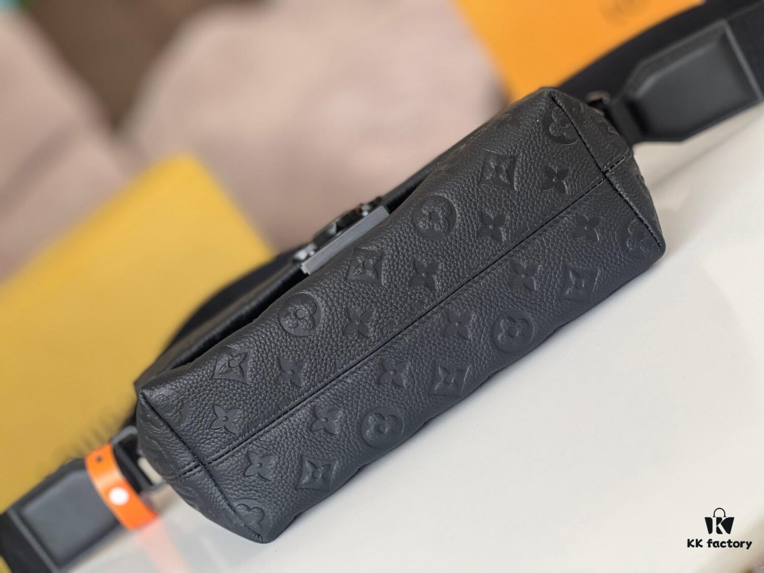 S-Cape Messenger Bag in M23741 Monogram Embossed Taurillon Cowhide Leather (M46794 Black Pattern)