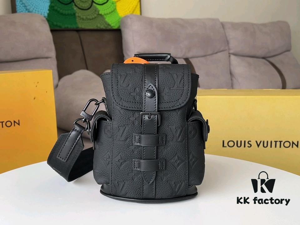 Top Quality Original Order M83164 Black Full Leather Embossed Men's Mini Backpack NANO CHRISTOPHER Bag 2024 New Arrival