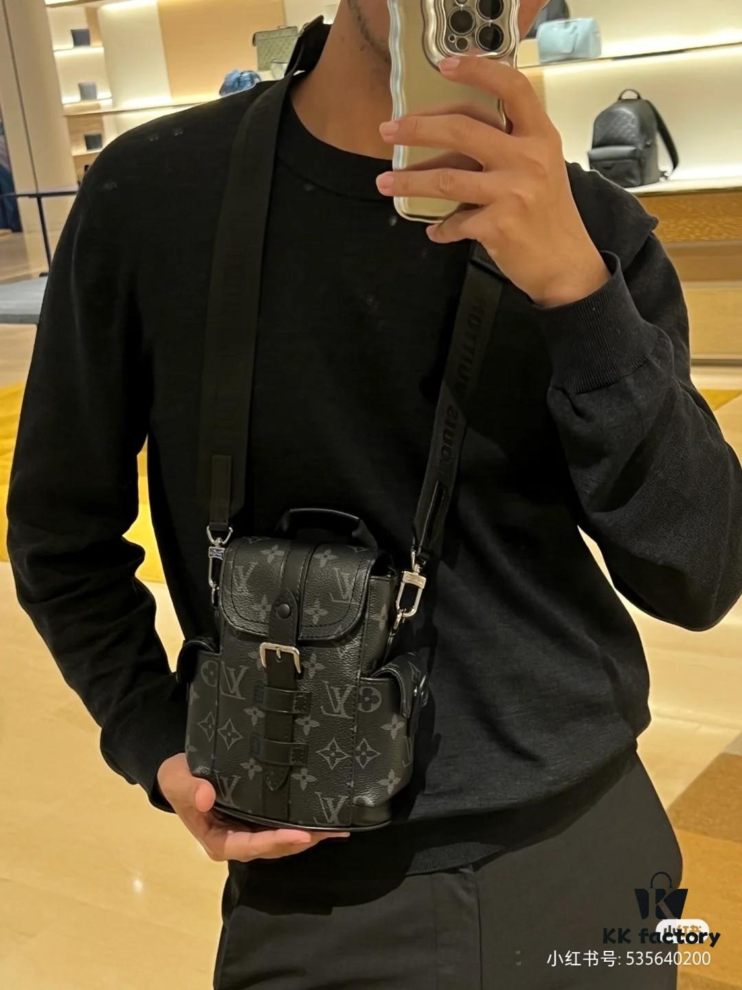 Original Chip Version 💥 Model: M82769 Black Flower Nano Christopher Bag