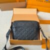 Genuine Leather Version LV Men's Three-in-One Black Warrior Trio Messenger Bag