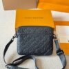 Genuine Leather Version LV Men's Three-in-One Black Warrior Trio Messenger Bag