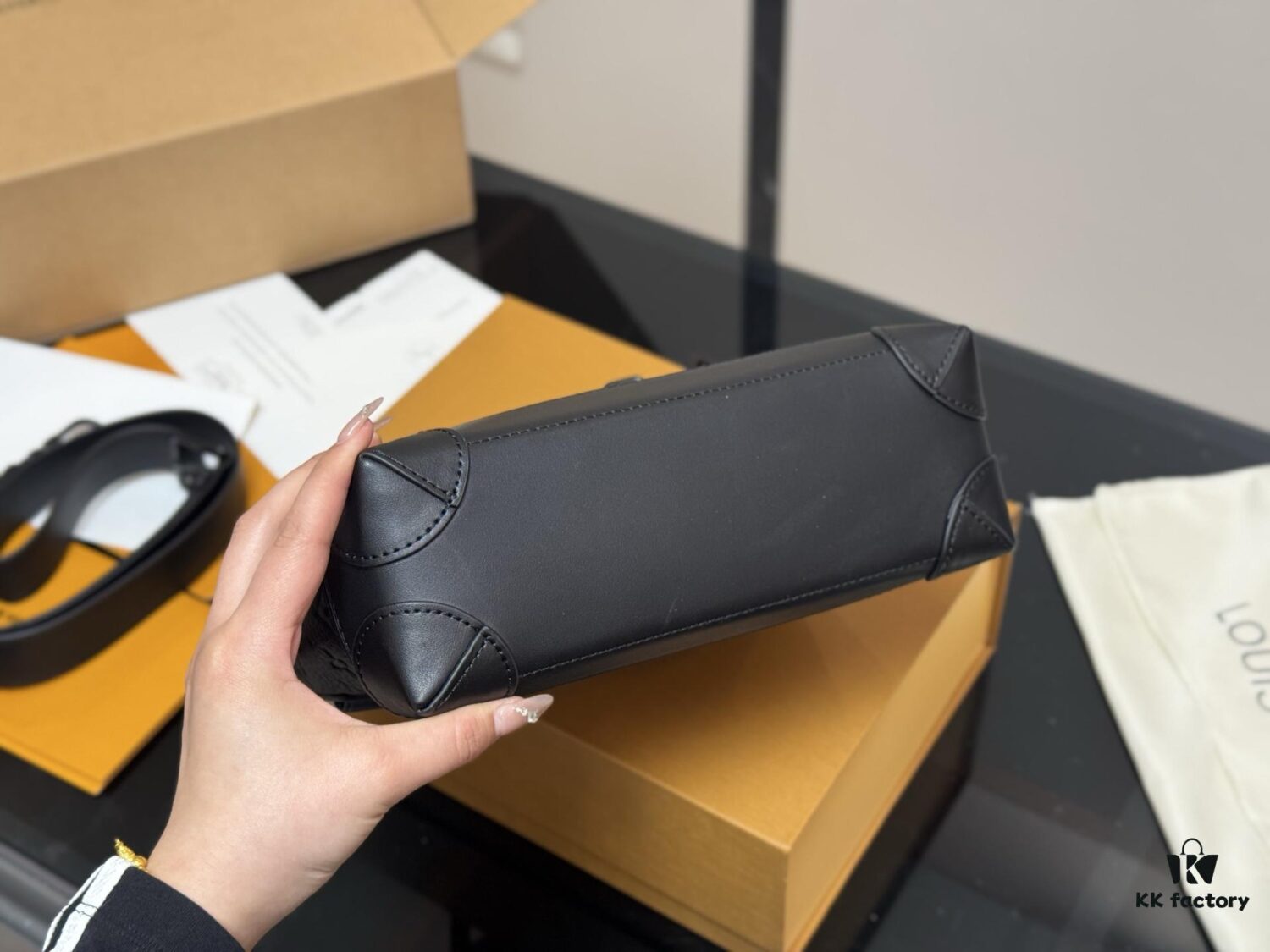 LV Men's Messenger Bag with Foldable Box