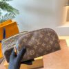 Color-Changing Cowhide LV Fashion Cosmetic Bag, Dual-Zip Design, Classic Monogram, Imported Original PVC Material, Size: 27x13cm