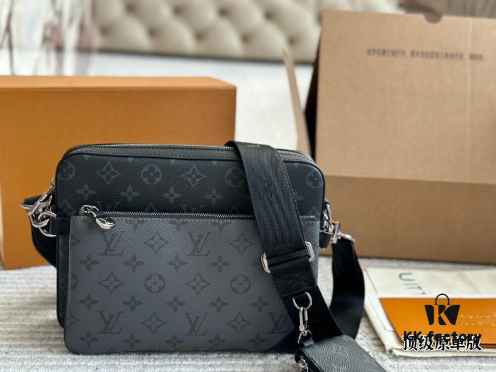 Top Quality Original LV Men's Triple Combo 'Black Samurai' Three-Piece Set Trio Messenger Bag