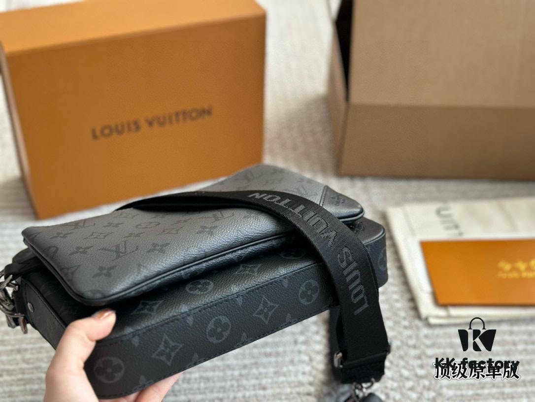 Top Quality Original LV Men's Triple Combo 'Black Samurai' Three-Piece Set Trio Messenger Bag
