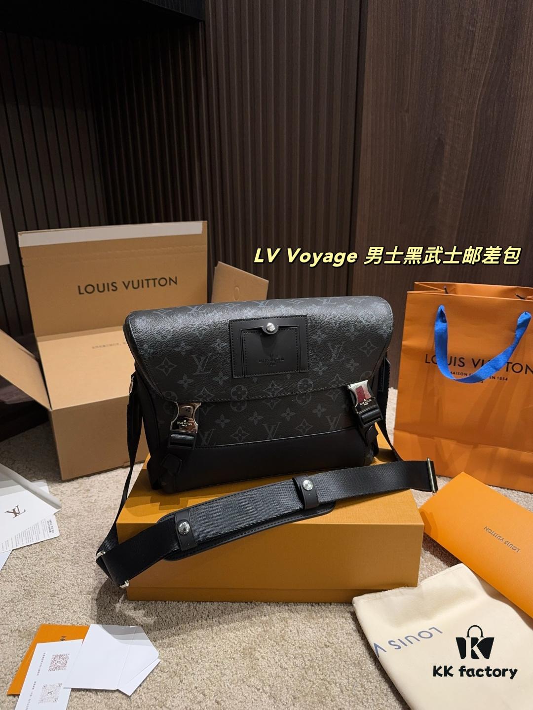 LV Voyage Men's Black Warrior Messenger Bag Full Set Packaging  ️ Size 30.22
