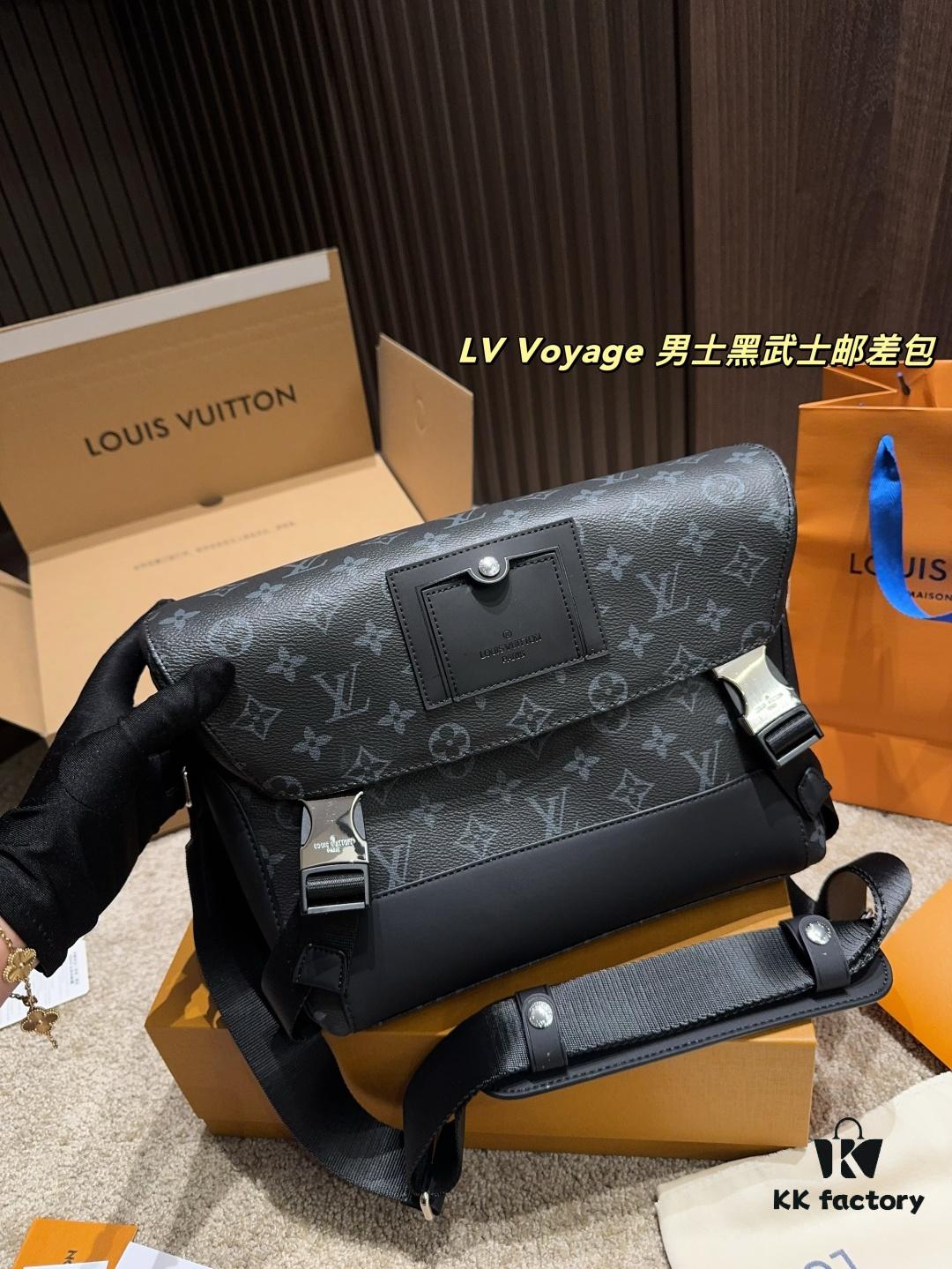 LV Voyage Men's Black Warrior Messenger Bag Full Set Packaging  ️ Size 30.22