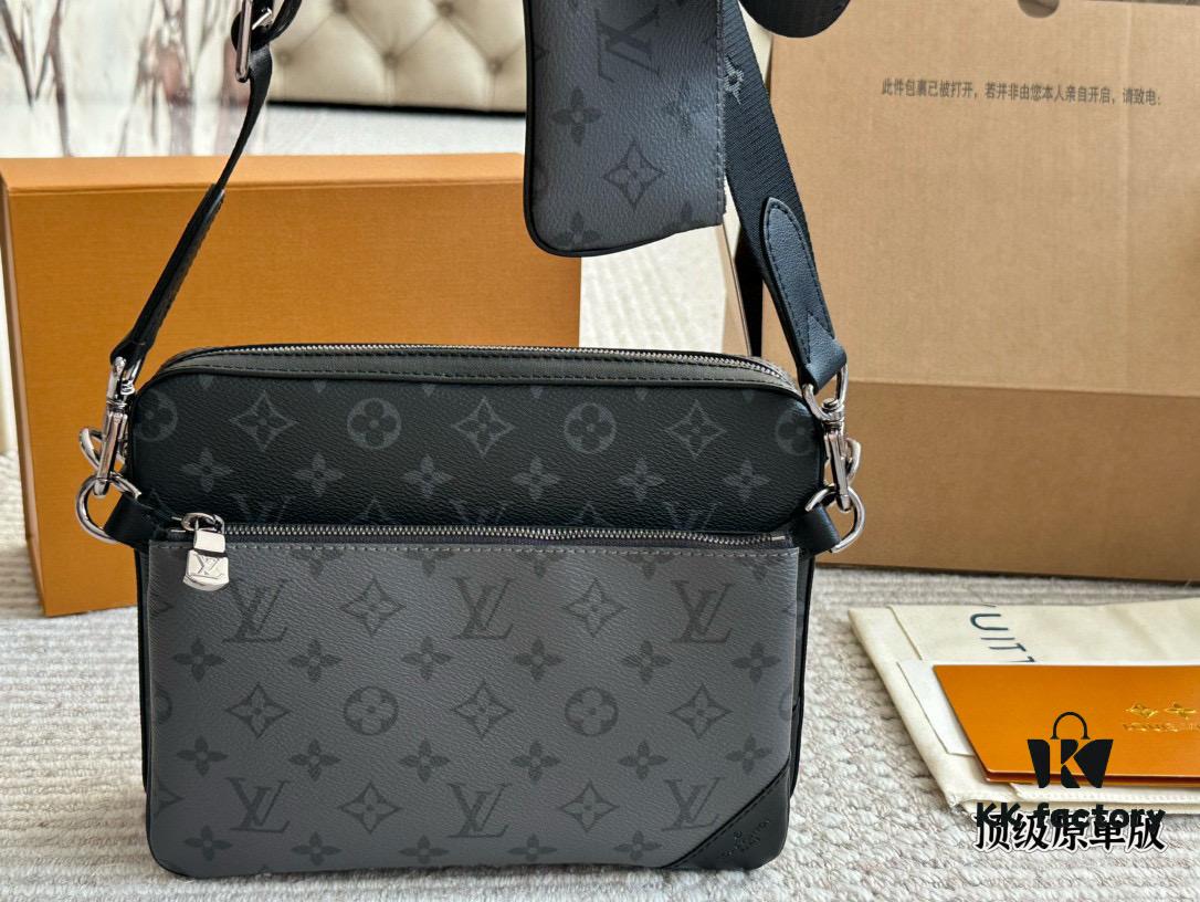 Top Quality Original LV Men's Triple Combo 'Black Samurai' Three-Piece Set Trio Messenger Bag