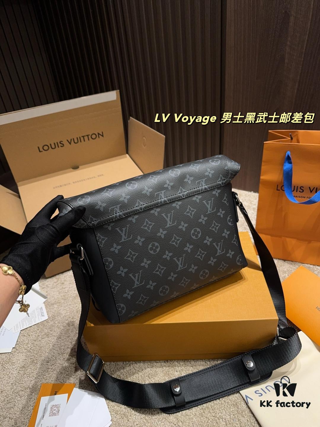 LV Voyage Men's Black Warrior Messenger Bag Full Set Packaging  ️ Size 30.22