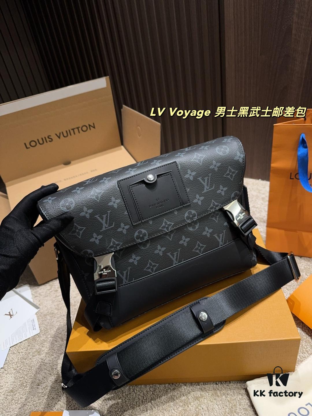 LV Voyage Men's Black Warrior Messenger Bag Full Set Packaging  ️ Size 30.22